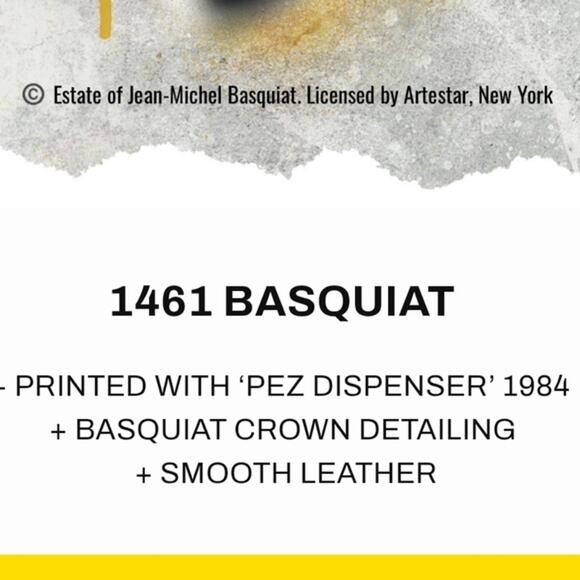 Dr. Martens 1461 Basquiat Jean-Michel Pez Dinosaur Oxford Derby Shoes EU 37 - Picture 15 of 16